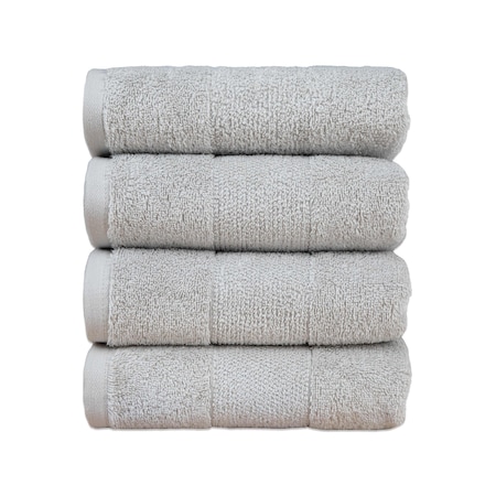 Arkwright Home Aston & Arden Turkish Solid Hand Towel 18x32 Gray (4pk) HT-TS-1832-5.4-GRY